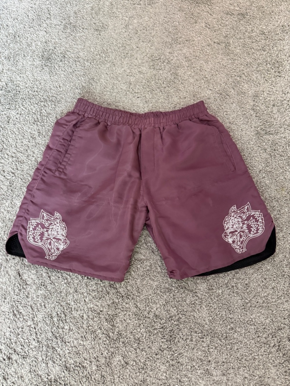 Darc Sport Wolves Men's Maroon Athletic Shorts